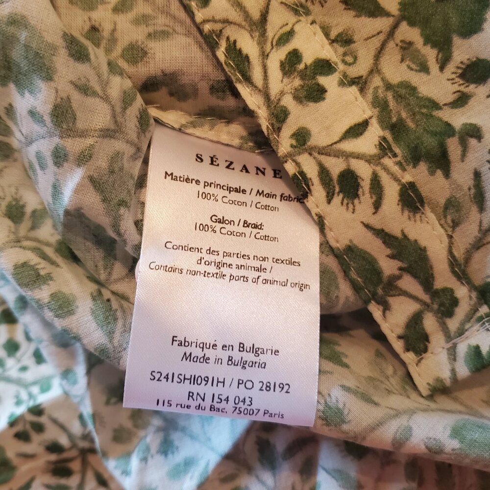 Sézane Chlo Blouse in Green Blossom - Picture 5 of 6